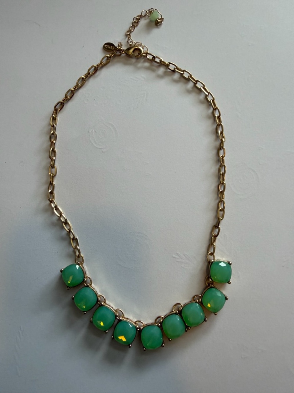 Express Gold-Tone Necklace with Green Gemstones